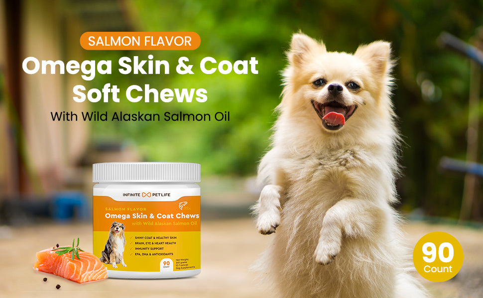 Salmon Flavor Omega Skin & Coat soft chews with Wild Alaskan Salmon Oil