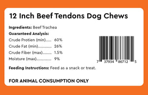 Infinite Pet Life Focused Fido Beef Tendon Chews for Dogs 6 Count Bag | Made in The USA | Beef Chew Rawhide